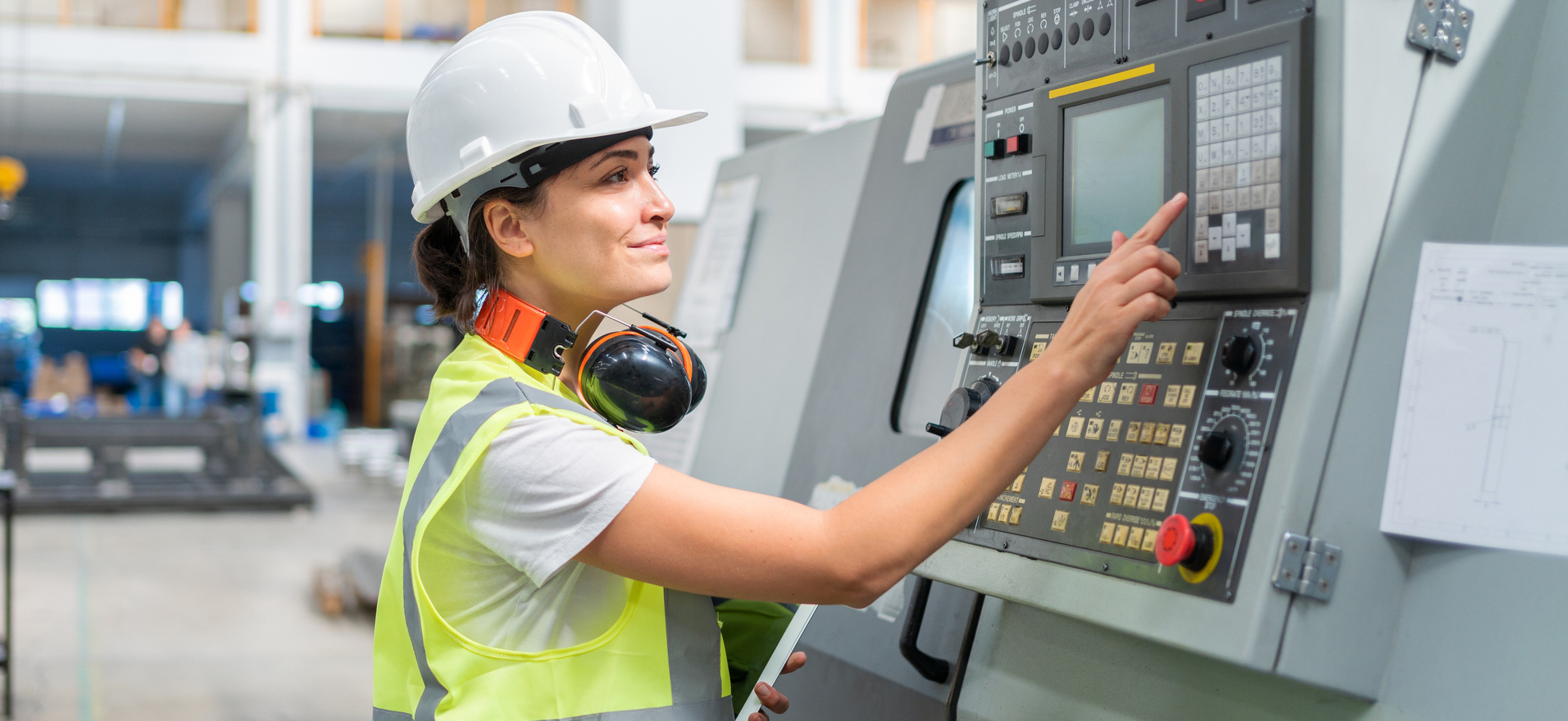 About The ACT - Lady Works At Control Panel